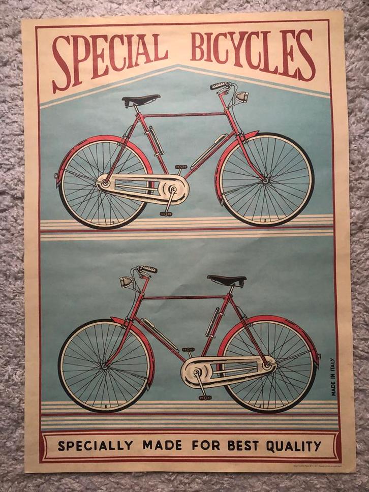 Vintage Fietsen Poster - Special Bicycles, Verzamelen, Posters, Gebruikt, A1 t/m A3, Ophalen of Verzenden
