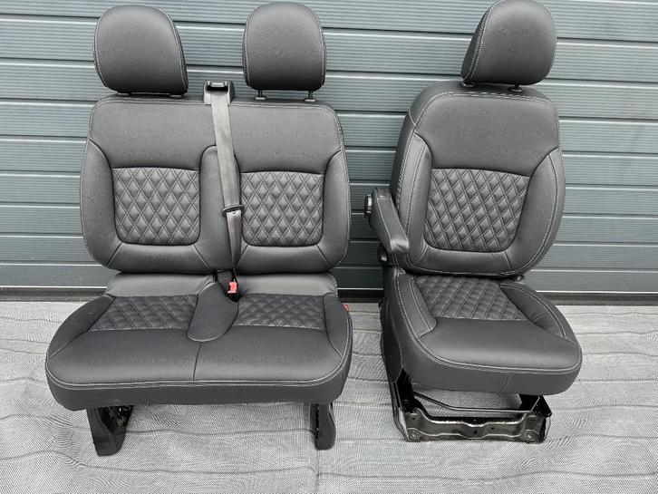Stoel en bank met zwart leder voor Trafic Vivaro vanaf 2016, Auto-onderdelen, Interieur en Bekleding, Opel, Renault, Nieuw, Ophalen