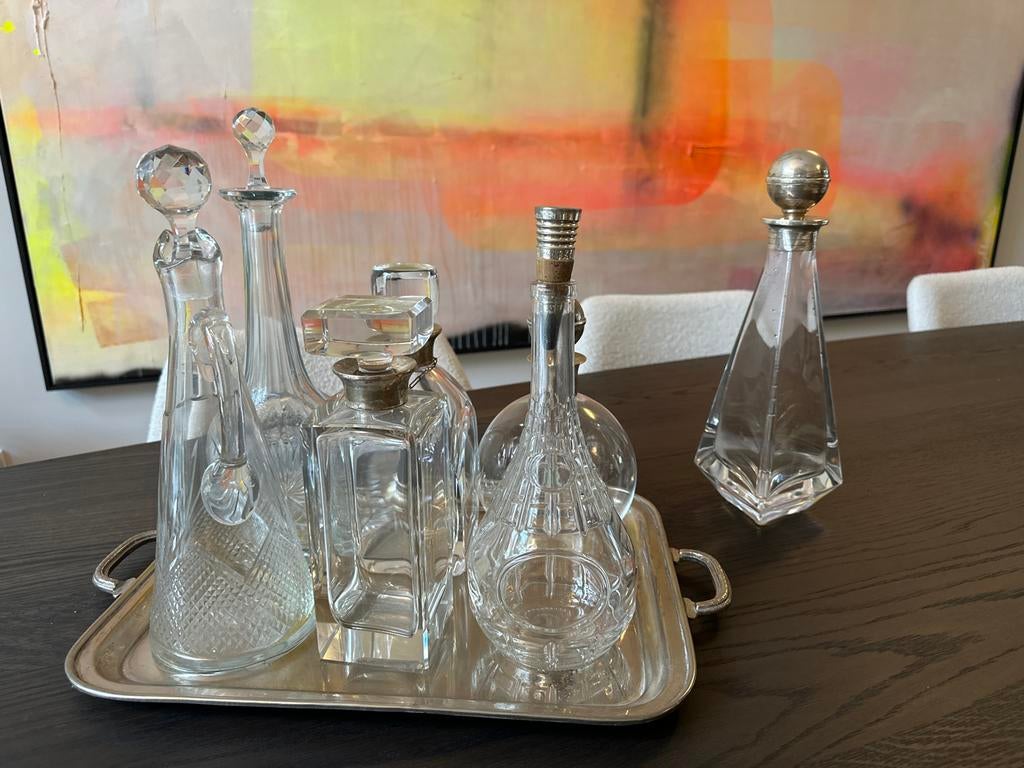 Kristallen Karaffen Set met Dienblad, Ophalen