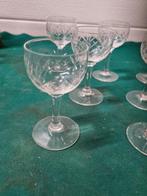 borrelglazen jaren 60 kristal 9 stuks geslepen, Verzamelen, Glas en Borrelglaasjes, Ophalen of Verzenden