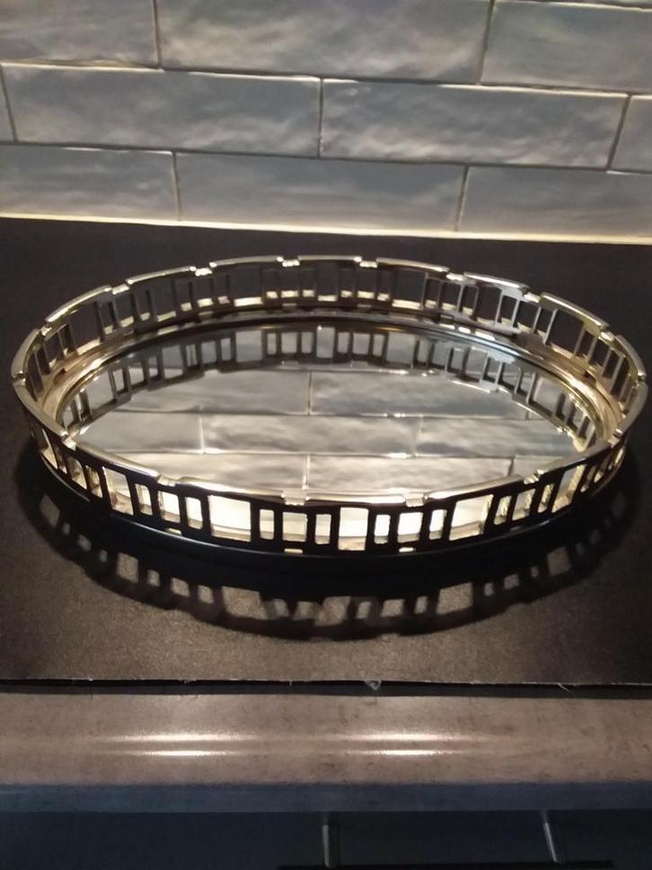 Riviera maison spiegel dienblad, Huis en Inrichting, Woonaccessoires | Dienbladen, Zo goed als nieuw, Overige materialen, Ovaal