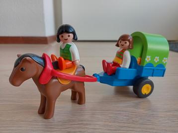 Playmobil 123 paardje met huifkar 6779 beschikbaar voor biedingen