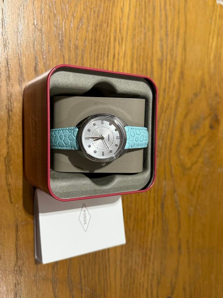Mooi Fossil horloge, Sieraden, Tassen en Uiterlijk, Horloges | Dames, Leer, Staal, Fossil, Polshorloge
