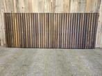 Mooie rechte inrijpoort met hardhouten planken 400x150cm, Met poort, Nieuw, Ophalen of Verzenden, Tuinhek