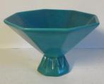 art deco monochrome blauw craquele Boch Keramis coup, Verzenden