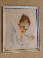 Twee Vintage Baby Schilderijtjes, Antiek en Kunst, Ophalen of Verzenden