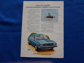 Audi 80 ’77 - diverse Originele fullpage advertenties beschikbaar voor biedingen