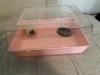 Roze hamsterkooi 55x39 cm, Dieren en Toebehoren, Ophalen, Gebruikt, Knaagmateriaal