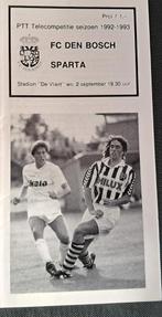 FC Den Bisch - Sparta  1992/1993, Ophalen of Verzenden, Zo goed als nieuw, Overige binnenlandse clubs, Boek of Tijdschrift