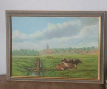 Schilderij gezicht op Blokzijl Jan Klinkert (geb. 1902). beschikbaar voor biedingen