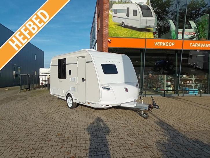 Tabbert Pantiga 390 WD Opruimingsactie, Caravans en Kamperen, Caravans, Bedrijf, tot en met 2, 1000 - 1250 kg, Treinzit, Tabbert