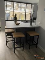 barkrukken met eikenzitting, 5 krukken of meer, Nieuw, Ophalen of Verzenden, 90 cm of meer