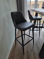 Antraciet Barkruk met Leuning - 75cm Zithoogte, Huis en Inrichting, Barkrukken, Ophalen