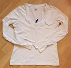 Lange Mouw T-shirt - L - ONLY -  Wit met Leuke Henley hals, Only, Wit, Maat 42/44 (L), Ophalen of Verzenden