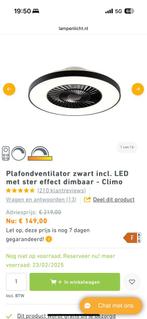 Plafondlamp met ventilator nieuw in doos, Huis en Inrichting, Ophalen of Verzenden, Nieuw, Overige materialen, Modern