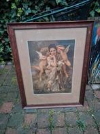 Lijst met afbeelding engel en kinderen, Antiek en Kunst, Ophalen