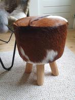 Krukje met geitenhuid, Huis en Inrichting, Krukjes, Ophalen, Gebruikt, Hout