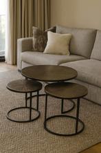 Luxe Rond Bijzettafel Set bronze sun en zwart modellen, Huis en Inrichting, Tafels | Bijzettafels, 45 tot 60 cm, Minder dan 55 cm