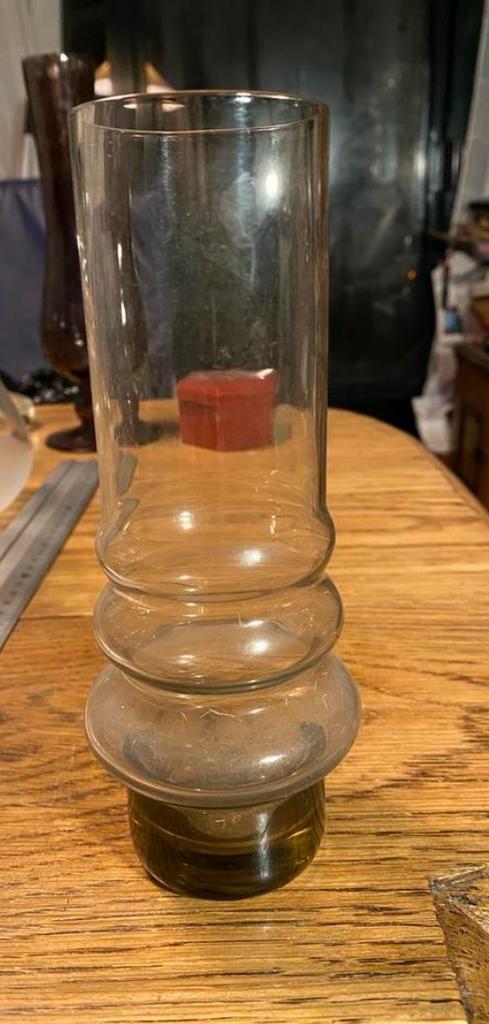 Scandinavisch Vaas ringen aan onderkant fume  19 cm Vintage, Ophalen of Verzenden