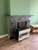 Marmeren schouw zwart, Huis en Inrichting, Haarden, Ophalen, Gebruikt, Inzethaard, Overige soorten