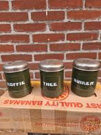 Gave groene emaille koffie thee en suiker  blikken, Antiek en Kunst, Antiek | Emaille, Ophalen of Verzenden