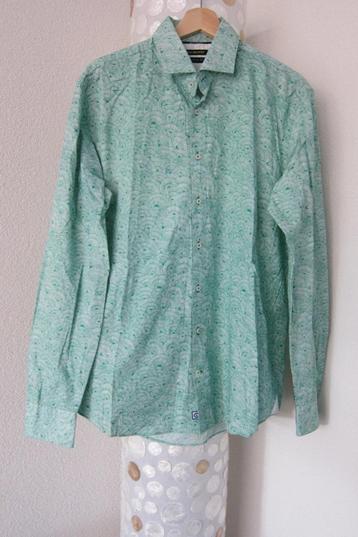Blue industry blouse overhemd groen patronen 42 perfect fit  beschikbaar voor biedingen