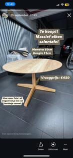 Massief eiken salon tafel, Huis en Inrichting, Tafels | Eettafels, Ophalen, 50 tot 100 cm, Salontafel, Nieuw