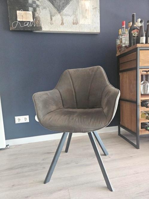 KOOPJE! 6x eetkamerstoelen grijs (Leen Bakker) model Bas, Huis en Inrichting, Stoelen, Zo goed als nieuw, Vijf, Zes of meer stoelen