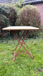 Tuintafel met smeedijzeren onderstel, vintage, brocante, Antiek en Kunst, Curiosa en Brocante, Ophalen