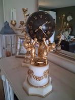 Empire Klok met Marmeren Voet en Kandelaars - 1850, Antiek en Kunst, Antiek | Klokken, Ophalen of Verzenden