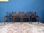 Vintage Scandinavisch palissander design stoelen, jaren '60, Huis en Inrichting, Stoelen, Ophalen, Gebruikt, Hout, Vier