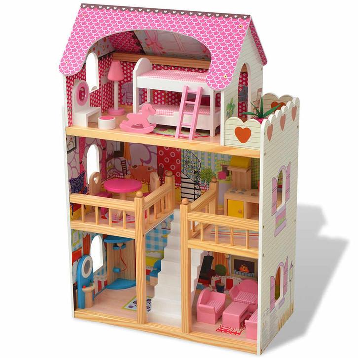 Poppenhuis 3 verdiepingen poppenhuizen GRATIS BEZORGD!, Kinderen en Baby's, Speelgoed | Poppenhuizen, Gebruikt, Poppenhuis, Verzenden