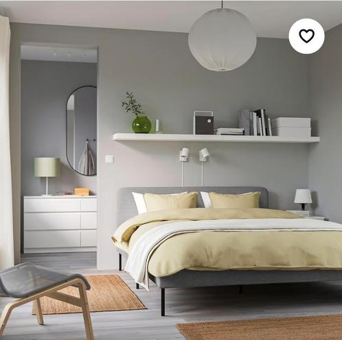 Splinternieuwe Ikea bed grijs,lattenbodems,matras 160x200cm, Huis en Inrichting, Slaapkamer | Bedden, Zo goed als nieuw, Tweepersoons