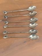 Zes vintage lepeltjes met schelp motief, Ophalen of Verzenden