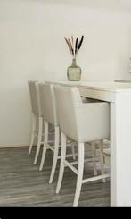 6 Stijlvolle, degelijke barkrukken met leuning (zij+achter), Huis en Inrichting, Barkrukken, 5 krukken of meer, Met voetsteun