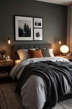 Boxspring, grijs, 140 x 200 cm, igs, Ophalen, Gebruikt, Tweepersoons, 140 cm