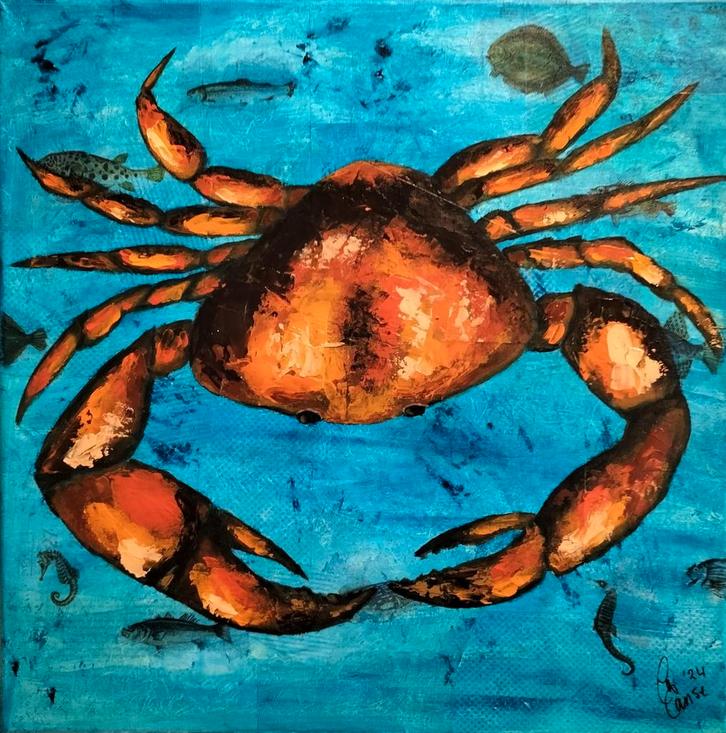 Schilderij krab, Antiek en Kunst, Kunst | Schilderijen | Modern, Ophalen of Verzenden