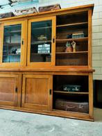 XXL Vintage/Industriële houten laboratoriumkast, buffetkast, Huis en Inrichting, Kasten | Buffetkasten, Glas, 25 tot 50 cm, 200 cm of meer