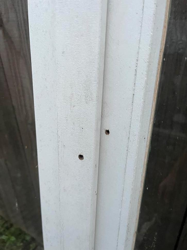 Hardhouten Raamkozijn Enkelglas, Doe-het-zelf en Verbouw, Deuren en Horren, Gebruikt, Buitendeur, 215 cm of meer, Minder dan 80 cm