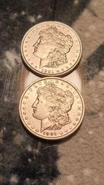 2x Morgan Zilver Dollar 1891 - USA, Postzegels en Munten, Munten | Amerika, Ophalen of Verzenden, Noord-Amerika, Setje, Zilver