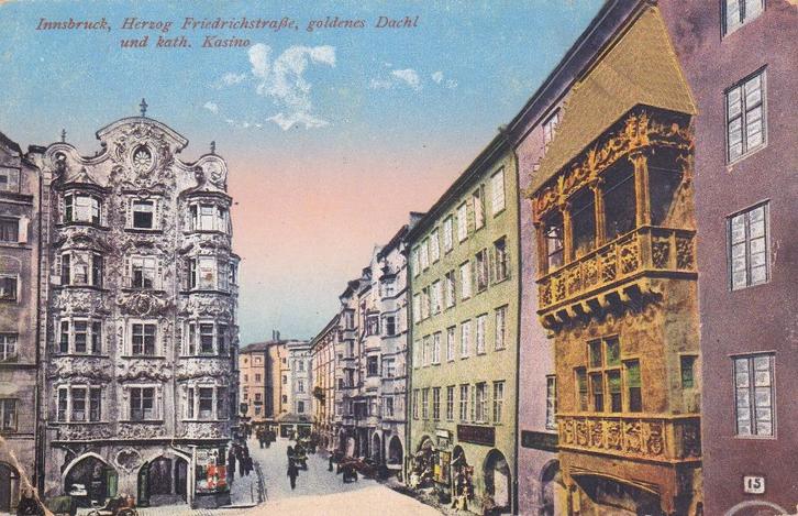 A135 Oostenrijk - Innsbruck - Herzog Friedrichstrasse, Verzamelen, Ansichtkaarten | Buitenland, Ongelopen, Oostenrijk, Voor 1920