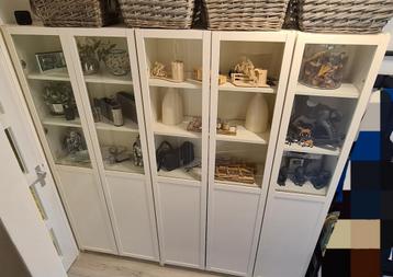 Ikea BILLY / Oxberg Boekenkast /vitrinedeuren, wit, 3 kasten beschikbaar voor biedingen