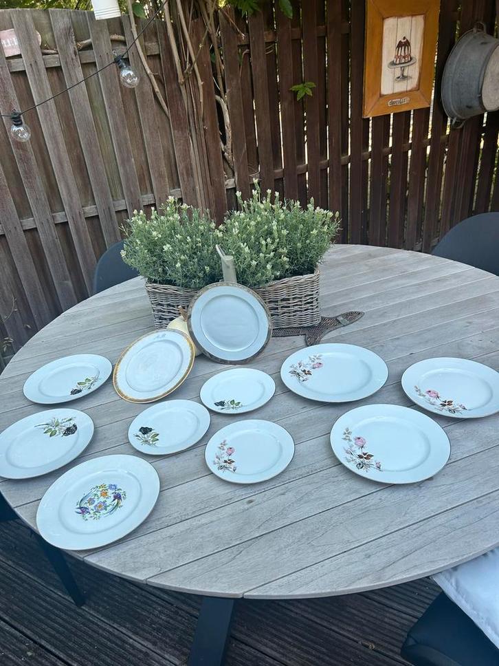 Limoges Borden Wit Goud - 11 Stuks ZGAN, Antiek en Kunst, Antiek | Servies los, Ophalen
