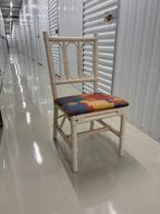 4 Rieten Eetstoelen met Stoffen Zitting, Huis en Inrichting, Stoelen, Ophalen, Gebruikt, Wit, Riet of Rotan