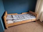 Bed steigerhout met lattenbodem, matrasbeschermer, Steigerhout, 100 cm, Gebruikt, Eenpersoons