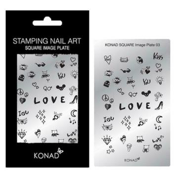 KONAD Square nail art sjablonen 03 met 34 ' LOVE ' nagelfig. beschikbaar voor biedingen