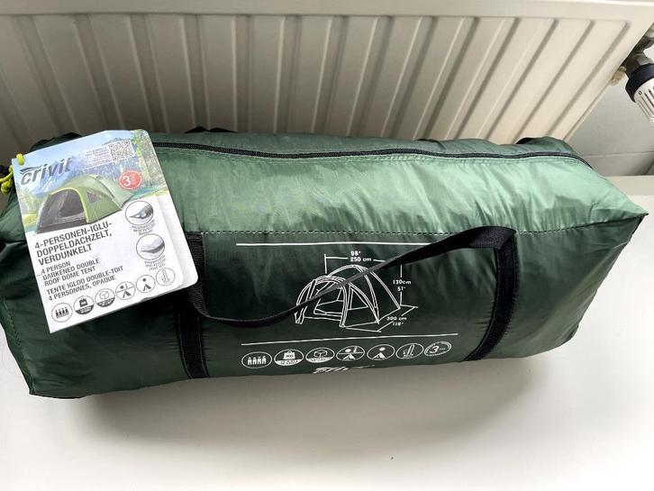 Crivit 4-persoons tent – nieuw, nooit gebruikt, Caravans en Kamperen, Tenten, tot en met 4, Nieuw, Ophalen