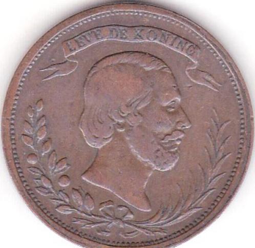 LEVE DE KONING WILLEM III BEZOEKT UTRECHT, Postzegels en Munten, Penningen en Medailles, Overige materialen, Verzenden
