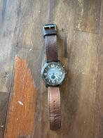 Fossil Herenhorloge met Leren Band, Sieraden, Tassen en Uiterlijk, Horloges | Heren, Overige merken, Staal, Polshorloge, Ophalen of Verzenden