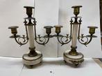 Antieke drie-armige kandelaars - 2 stuks, Ophalen of Verzenden, Koper of Brons